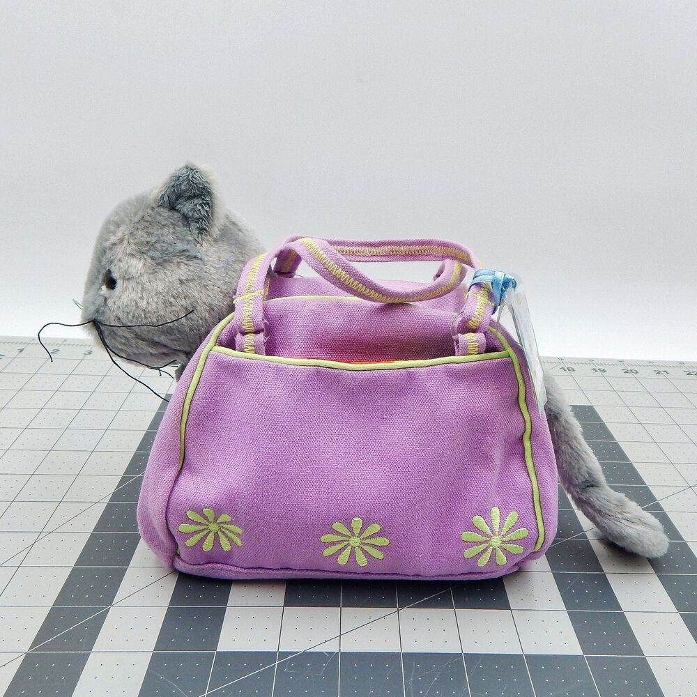 Webkinz Funky Flower Pet Carrier w/Code Charcoal Cat HM152 Plush Ganz Stuffed